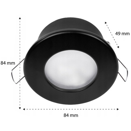 HALOGEN-Einbauleuchte für Badezimmer hermetisch GU10 Schwarz IP44 fest