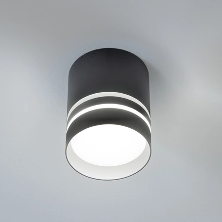 Oberflächenmontage HALOGEN Spot Tuba ARISA GU10 LUMILED Rund Schwarz 80 mm