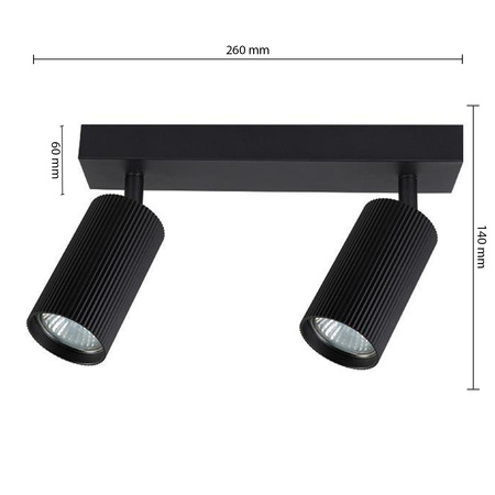 Spot Tuba Deckenleuchte Reflektor Halogenleuchte 2x GU10 Moving Black Lucerno Masterled