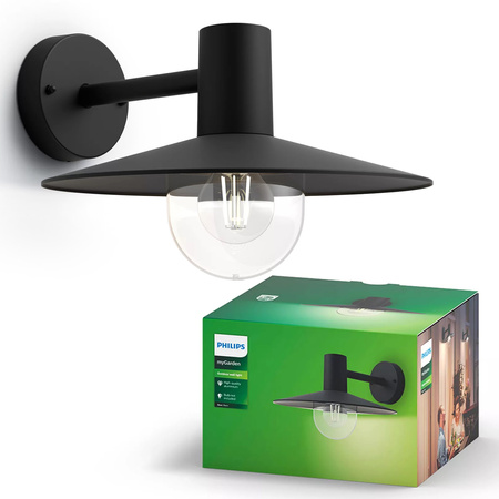 LED Gartenlampe Wandleuchte SKUA myGarden E27 IP44 Downlight Laterne Schwarz PHILIPS