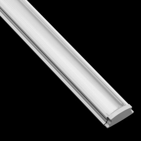 Anodisiertes Aluminium LED-Profil KM24 mit Klarglasabdeckung und Endkappen, 1m Silber LUMILED