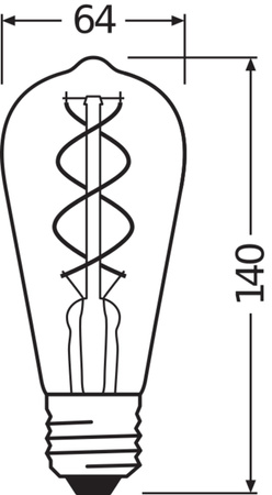 Dekorative LED-Lampe ST64 Edison E27 4W = 28W 300lm 2000K Warm 300° Vintage 1906 Osram