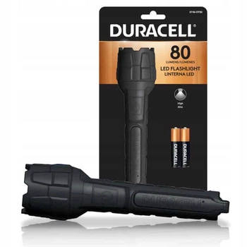 Gummi-LED-Taschenlampe Handbatterie 2xAAA 80lm DURACELL