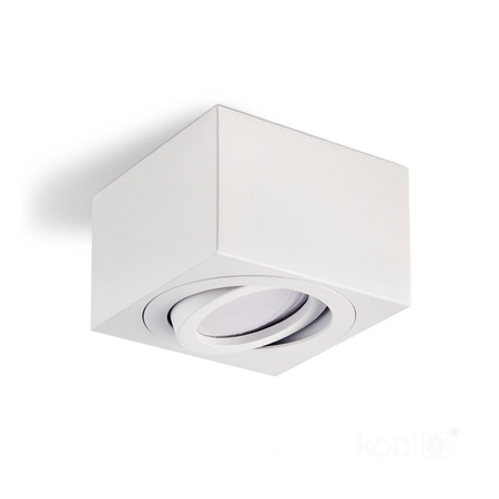 Aufputzleuchte HALOGEN SPOT 50 mm weiß quadratisch beweglich OH37S Kobi