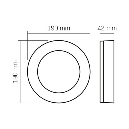 Plafond LED-Lampe 15W 1125lm 5000K Neutral 120° IP65 IK07 Anbaumontage Schwarz VIDEX
