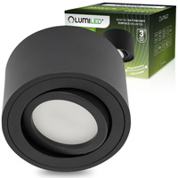 Halogen-Aufbauleuchte GU10, Aufbauspot 50mm beweglich Runde Schwarz AMAT-S LUMILED