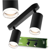 LED-Spot-Reflektor-Deckenleuchte 2x GU10 IP44 ADERO Schwarz Lumiled