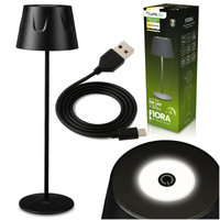 LED Gartenlampe Stehend Dekorativ Nachttisch USB Dimmbar Touch Schwarz FIORA LUMILED