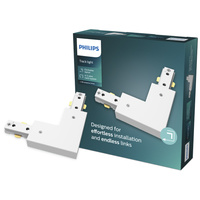 Winkelstecker Typ L Rechtsseitiger Stecker für LED-Beleuchtungsstromschienen Einphasig Weiß EasyLink Philips